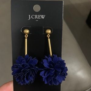 New Royal blue colored floral puff earrings.